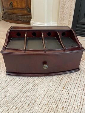 The Bombay Company wood charging station